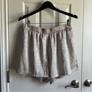 BCBGMaxAzria pink satin leopard print high waist sleep shorts